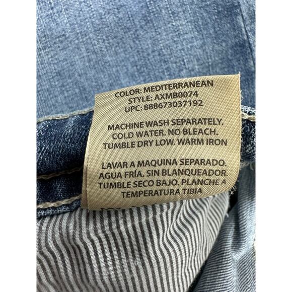 TK Axel Jeans Size 36x28.5 Slim Bootcut Medium Wash Light Distressing - Picture 7 of 10